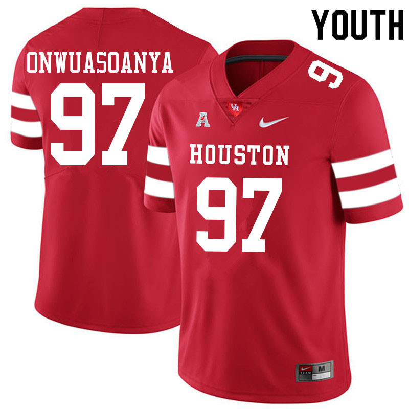 Youth #97 Ike Onwuasoanya Houston Cougars College Football Jerseys Sale-Red